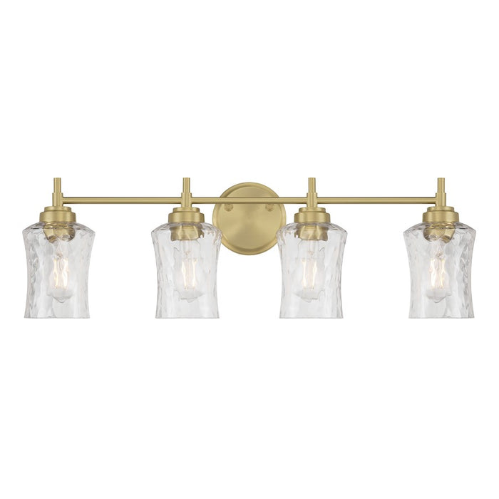 Millennium Clarvyn 4Lt Bathroom Vanity Light, Brass/Clear Stone