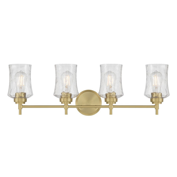 Millennium Clarvyn 4Lt Bathroom Vanity Light, Brass/Clear Stone