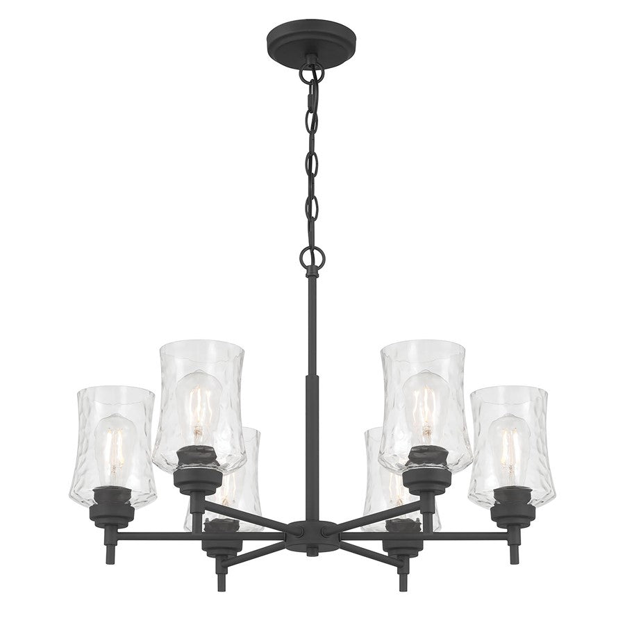 Millennium Clarvyn 6Lt Chandelier, Black/Clear Stone Water - 909106-MB