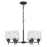 Millennium Clarvyn 6Lt Chandelier, Black/Clear Stone Water