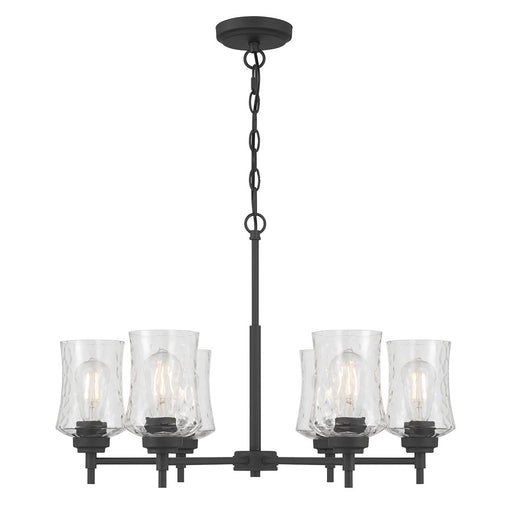 Millennium Clarvyn 6Lt Chandelier, Black/Clear Stone Water