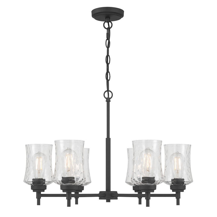 Millennium Clarvyn 6Lt Chandelier, Black/Clear Stone Water