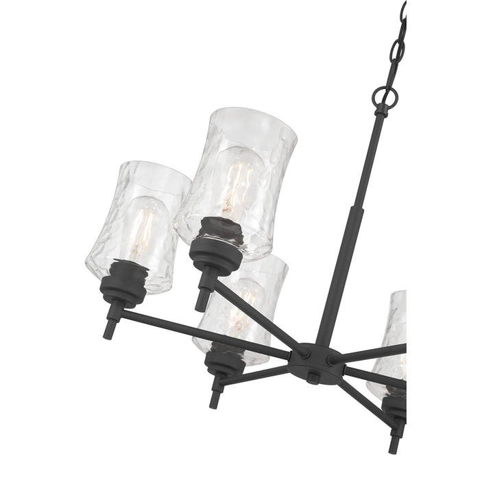 Millennium Clarvyn 6Lt Chandelier, Black/Clear Stone Water