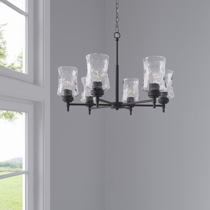Millennium Clarvyn 6Lt Chandelier, Black/Clear Stone Water