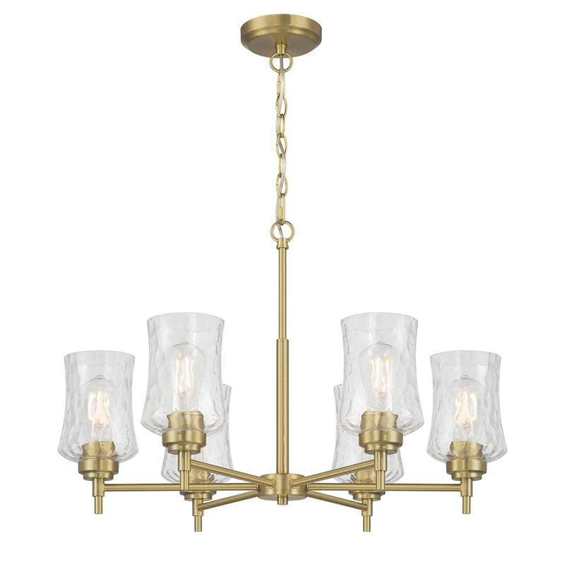 Millennium Clarvyn 6Lt Chandelier, Brass/Clear Stone Water - 909106-VB