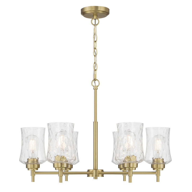Millennium Clarvyn 6Lt Chandelier, Brass/Clear Stone Water