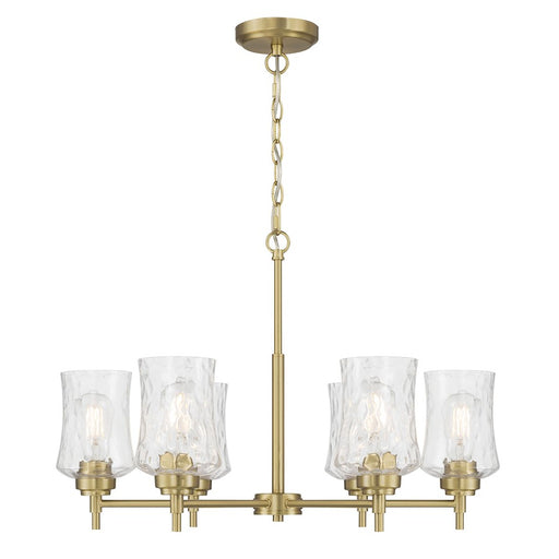 Millennium Clarvyn 6Lt Chandelier, Brass/Clear Stone Water