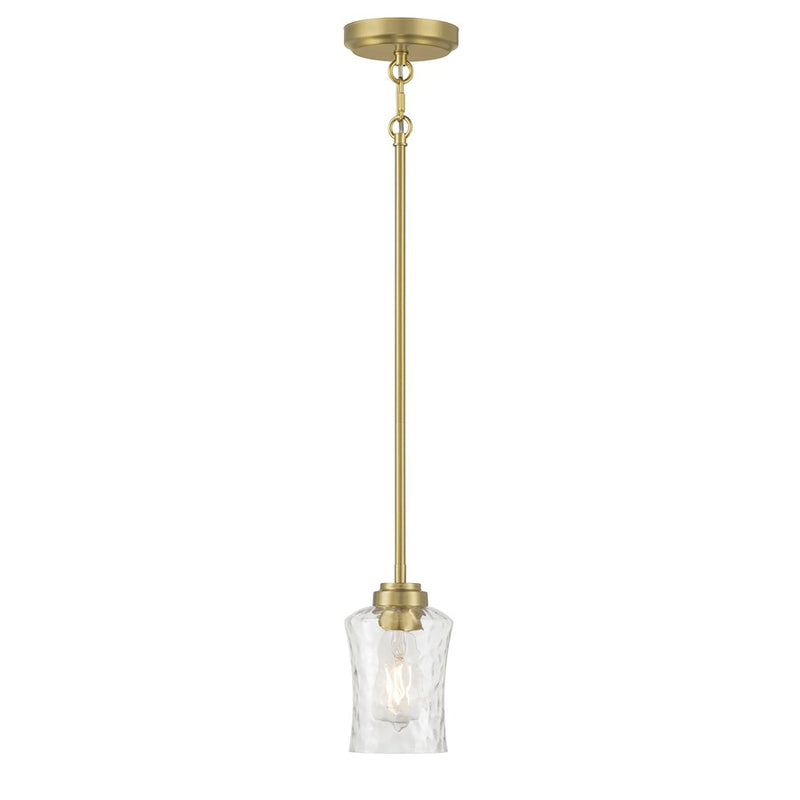 Millennium Clarvyn 1Lt Pendant, Brass/Clear Stone Water