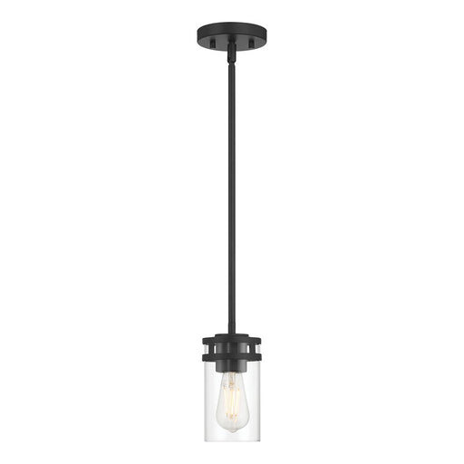 Millennium Lighting Lunden 1 Light Pendant, Matte Black/Clear