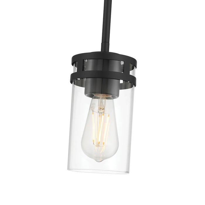 Millennium Lighting Lunden 1 Light Pendant, Matte Black/Clear