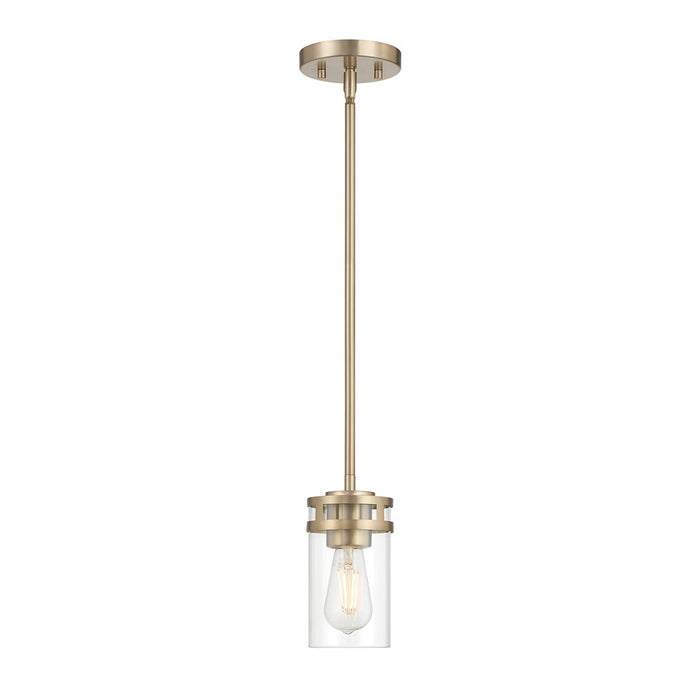 Millennium Lighting Lunden 1 Light Pendant, Modern Gold/Clear