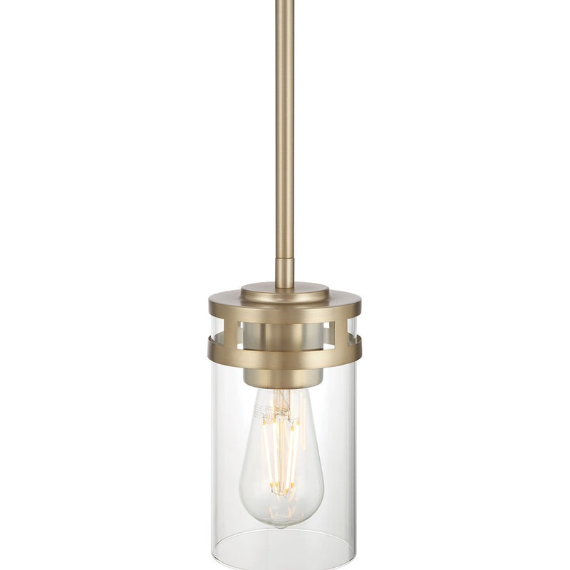 Millennium Lighting Lunden 1 Light Pendant, Modern Gold/Clear