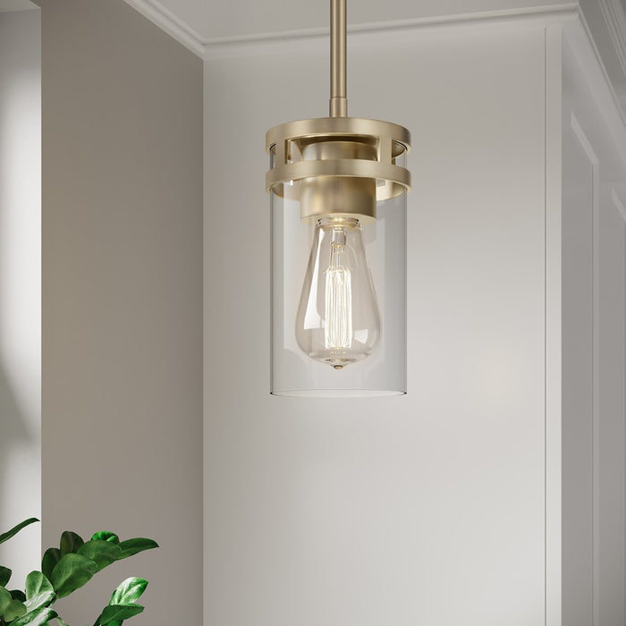 Millennium Lighting Lunden 1 Light Pendant, Modern Gold/Clear