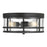 Millennium Lighting Lunden 3 Light Flush Mount, Matte Black/Clear