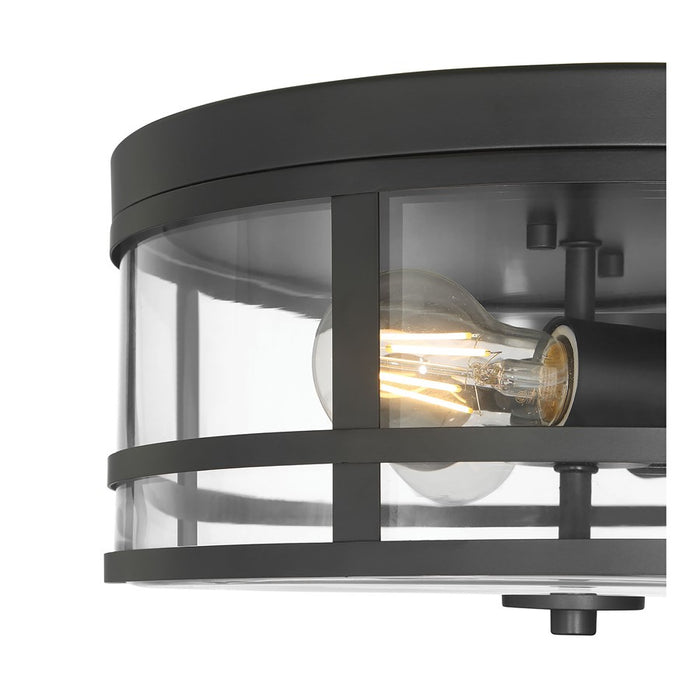 Millennium Lighting Lunden 3 Light Flush Mount, Matte Black/Clear