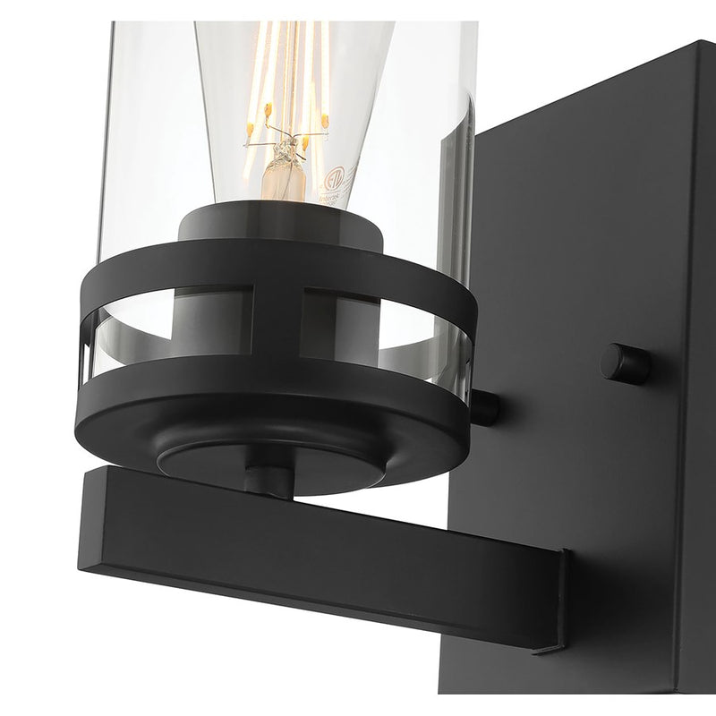 Millennium Lighting Lunden 1Lt Wall Sconce, Matte Black/Clear