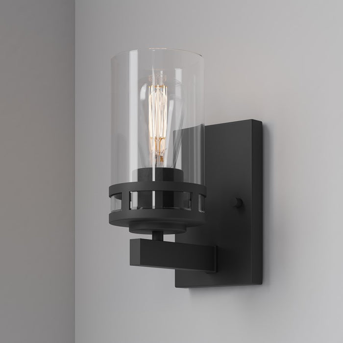 Millennium Lighting Lunden 1Lt Wall Sconce, Matte Black/Clear