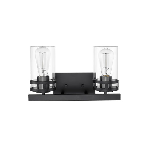 Millennium Lighting Lunden 2Lt Vanity, Black/Clear - 91022-MB