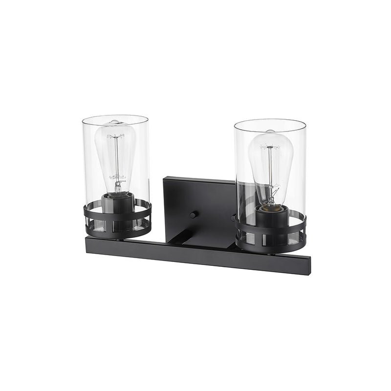 Millennium Lighting Lunden 2Lt Vanity, Black/Clear