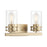 Millennium Lighting Lunden 2Lt Bathroom Vanity Light, Gold/Clear - 91022-MG