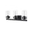 Millennium Lighting Lunden 3Lt Vanity, Black/Clear