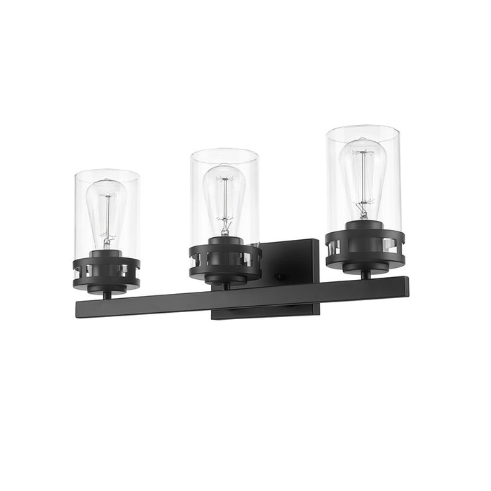 Millennium Lighting Lunden 3Lt Vanity, Black/Clear