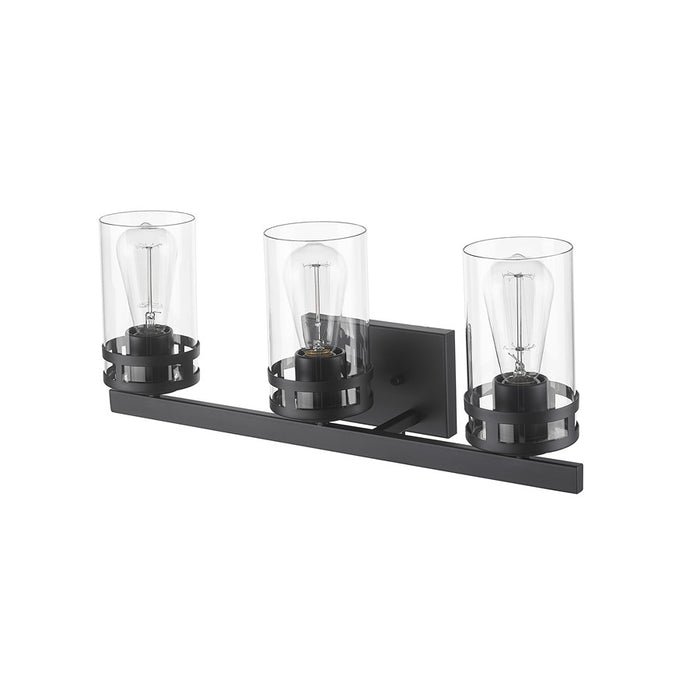 Millennium Lighting Lunden 3Lt Vanity, Black/Clear