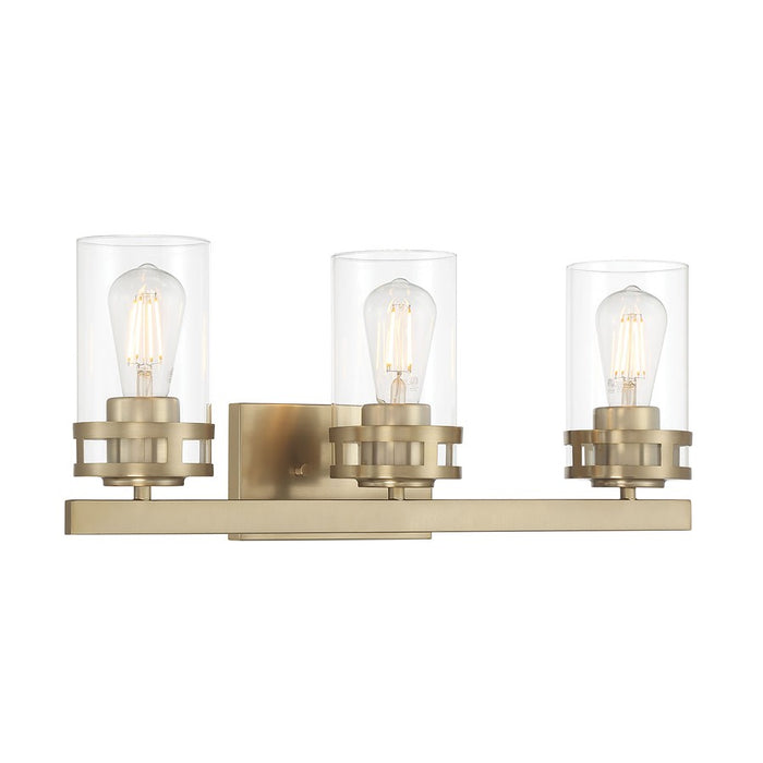 Millennium Lighting Lunden 3Lt Bathroom Vanity Light, Gold/Clear - 91023-MG