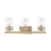 Millennium Lighting Lunden 3Lt Bathroom Vanity Light, Gold/Clear