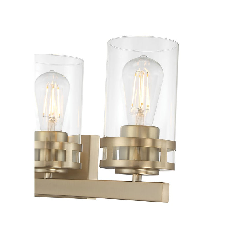 Millennium Lighting Lunden 3Lt Bathroom Vanity Light, Gold/Clear