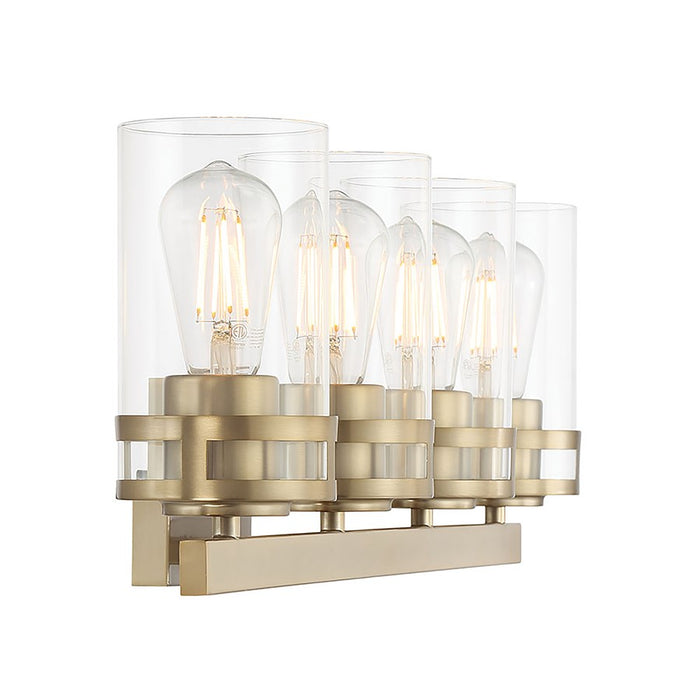 Millennium Lighting Lunden 4Lt Bathroom Vanity Light, Gold/Clear