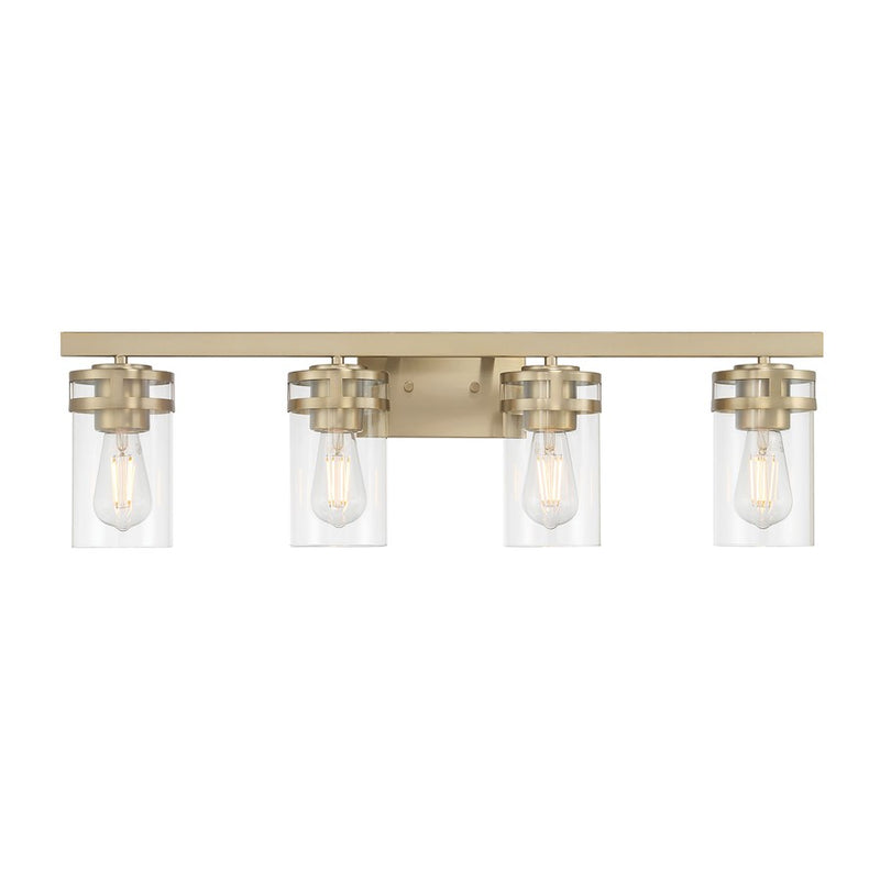 Millennium Lighting Lunden 4Lt Bathroom Vanity Light, Gold/Clear