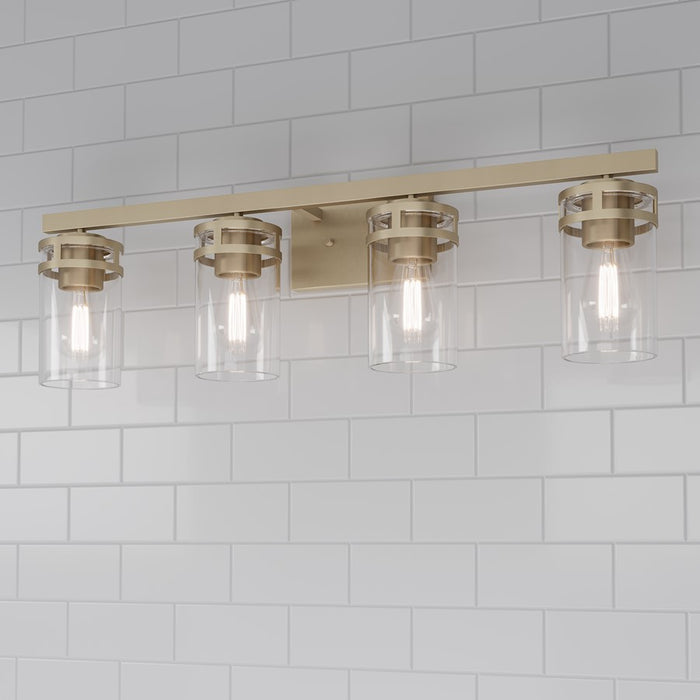 Millennium Lighting Lunden 4Lt Bathroom Vanity Light, Gold/Clear
