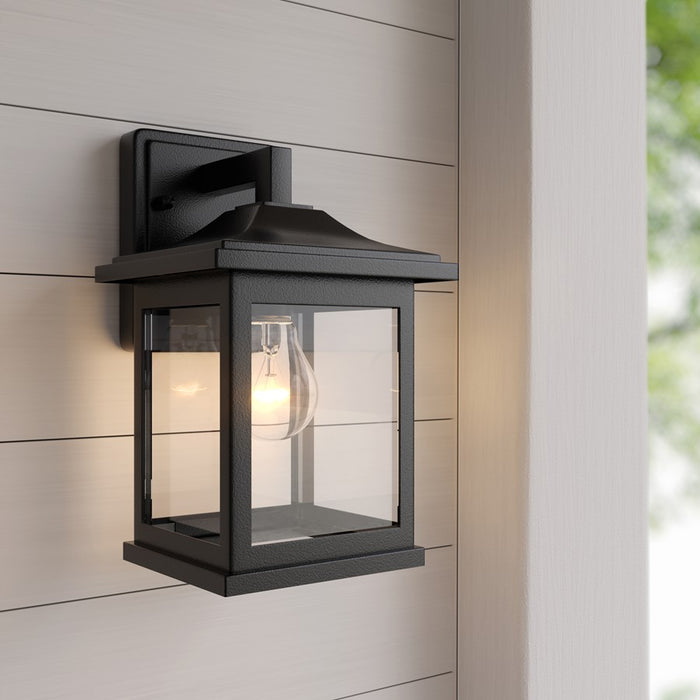 Millennium Southgate 1Lt 10" Outdoor Wall Sconce, Black/Clear