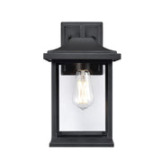 Millennium Southgate 1Lt 14" Outdoor Wall Sconce, Black/Clear - 91061-TBK