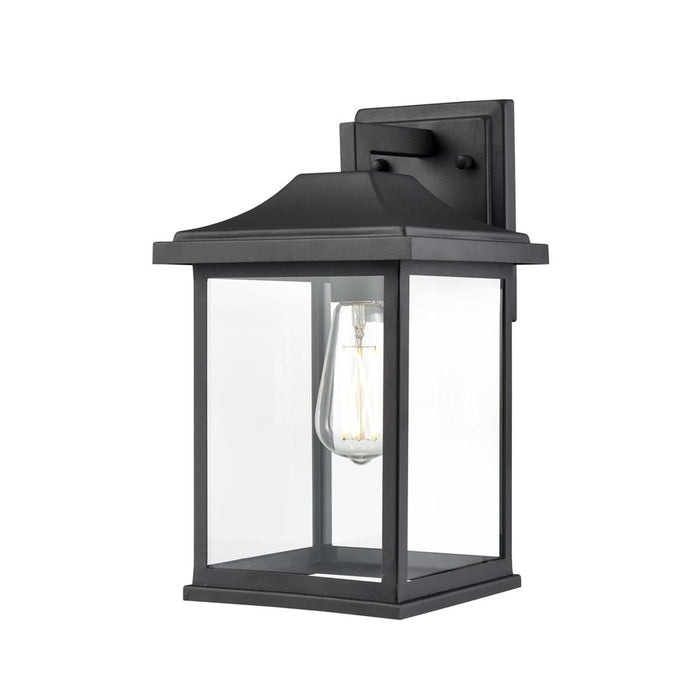 Millennium Southgate 1Lt 14" Outdoor Wall Sconce, Black/Clear