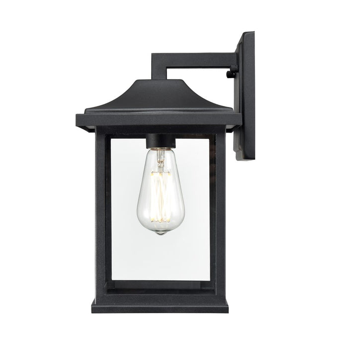 Millennium Southgate 1Lt 14" Outdoor Wall Sconce, Black/Clear