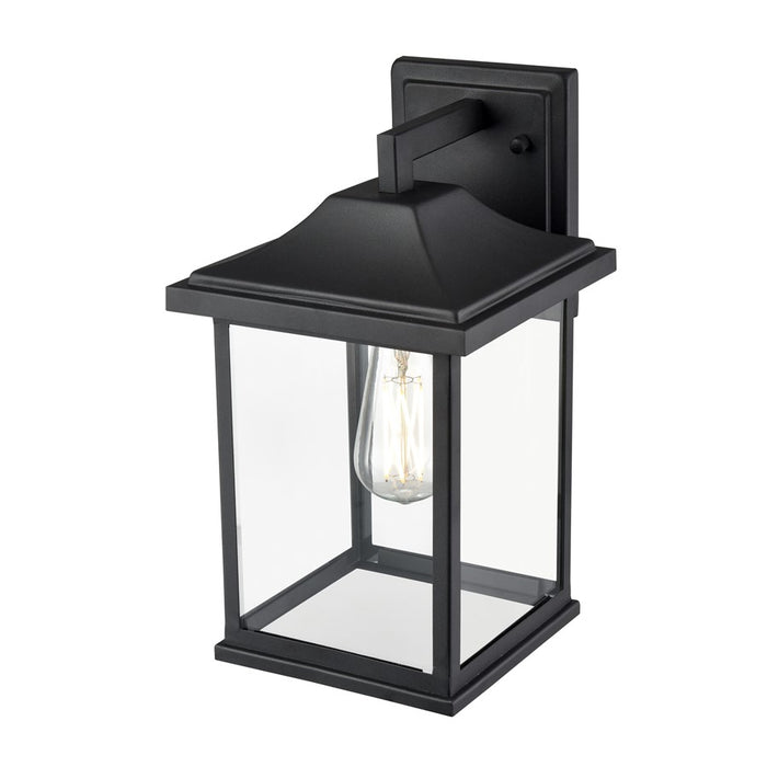 Millennium Southgate 1Lt 14" Outdoor Wall Sconce, Black/Clear