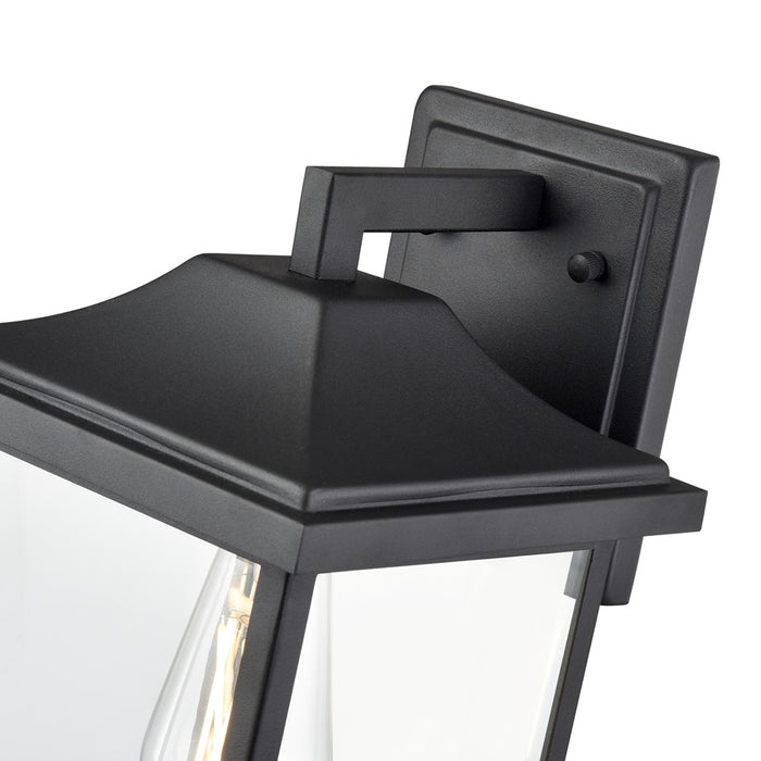 Millennium Southgate 1Lt 14" Outdoor Wall Sconce, Black/Clear
