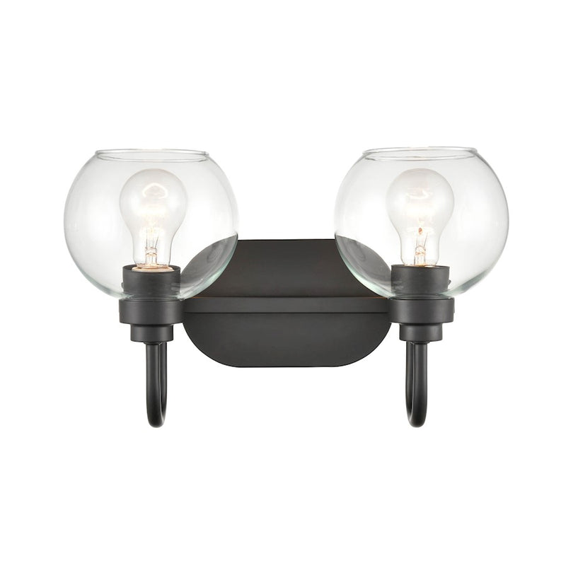 Millennium Lighting Vanity, Matte Black/Clear