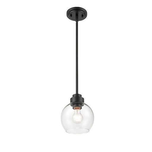 Millennium Lighting 1 Light Mini-Pendant, Matte Black/Clear