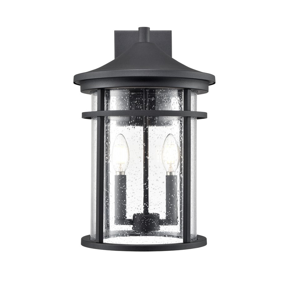 Millennium Lighting Namath 2Lt Outdoor Wall Sconce, Black/Clear - 91322-TBK