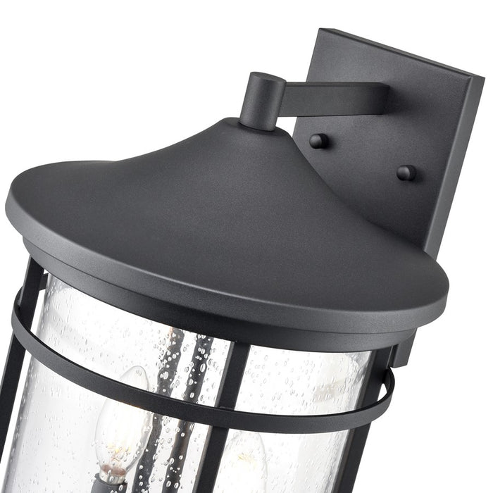 Millennium Lighting Namath 2Lt Outdoor Wall Sconce, Black/Clear