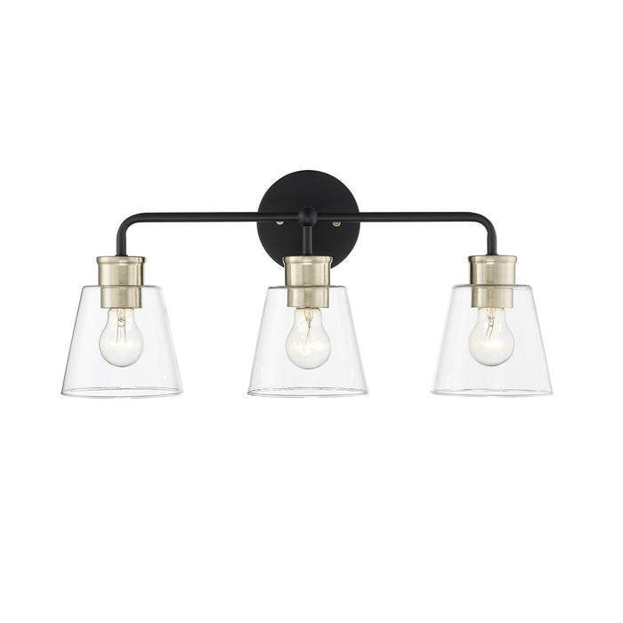 Millennium Lighting Cameron 3Lt Vanity, Black/Modern Gold - 9133-MB-MG