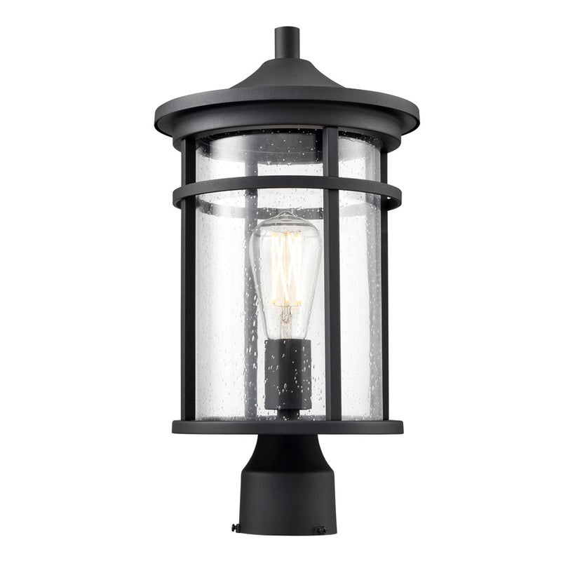 Millennium Lighting Namath 1Lt Outdoor Post Lantern, Black/Clear