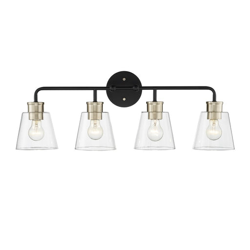 Millennium Lighting Cameron 4Lt Vanity, Black/Modern Gold - 9134-MB-MG