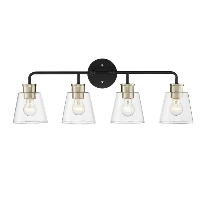 Millennium Lighting Cameron 4Lt Vanity, Black/Modern Gold - 9134-MB-MG