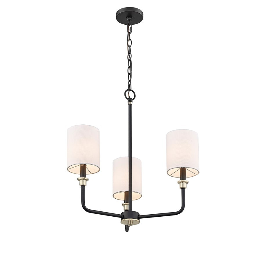 Millennium Lighting Chelsea 3Lt Chandelier, Black/Gold - 9143-MB-MG