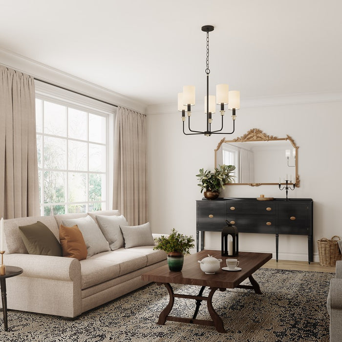 Millennium Lighting Chelsea 5Lt Chandelier, Black/Gold