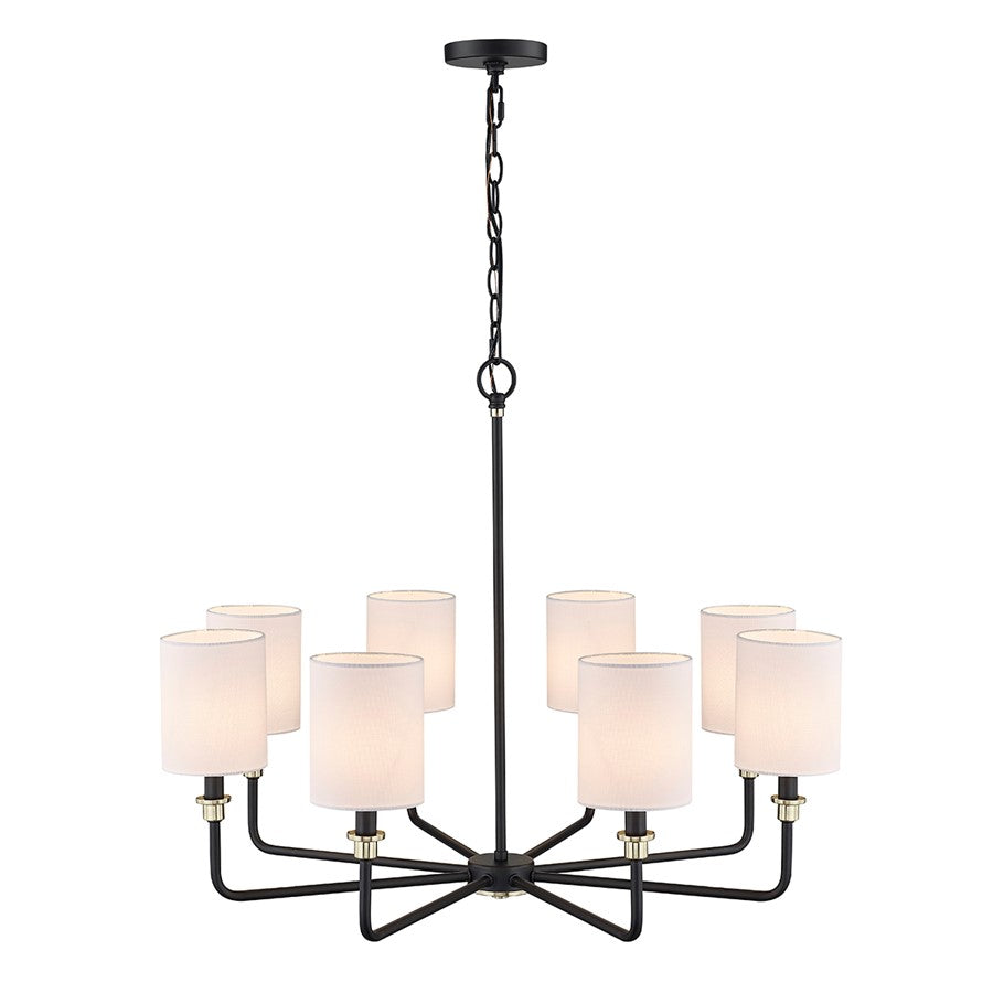 Millennium Lighting Chelsea 8Lt Chandelier, Black/Gold - 9148-MB-MG